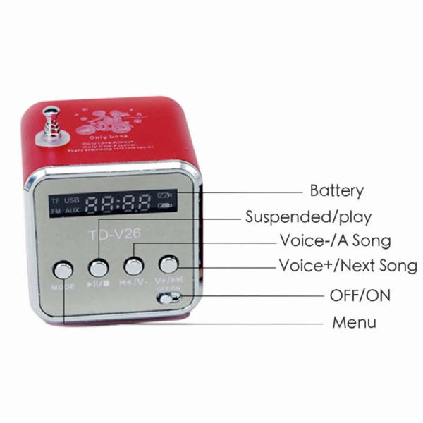 FM Mini-Multifunktionsradio, Tragbarer Lautsprecher