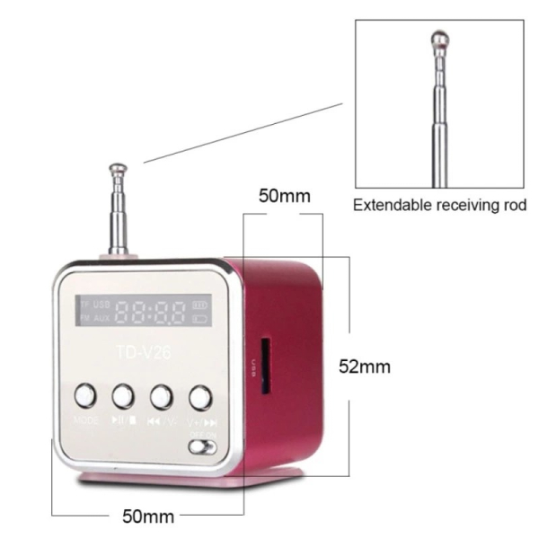 FM Mini-Multifunktionsradio, Tragbarer Lautsprecher